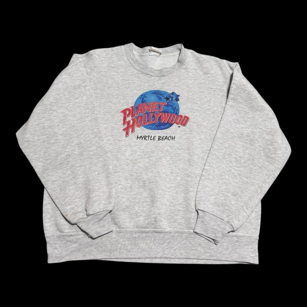 Vintage 90s Planet Hollywood Myrtle Beach Crewneck Sweatshirt Adult XL (Short)